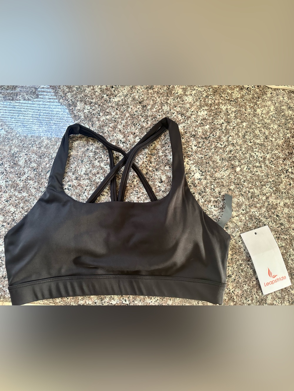 Leadstride  Black Cross-Back Sports Bra